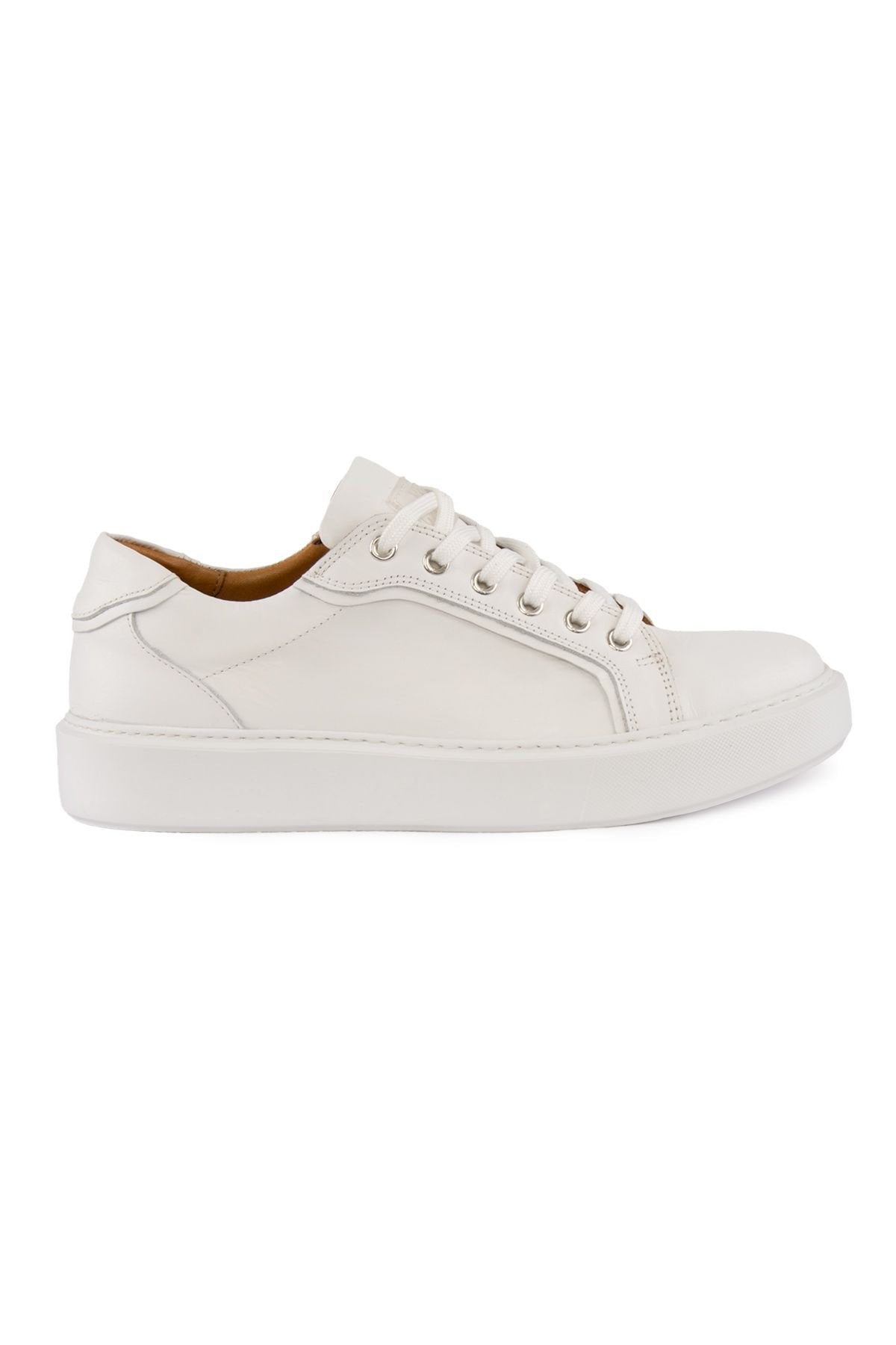 Pegia Star Genuine Leather Sneaker 500970  - White