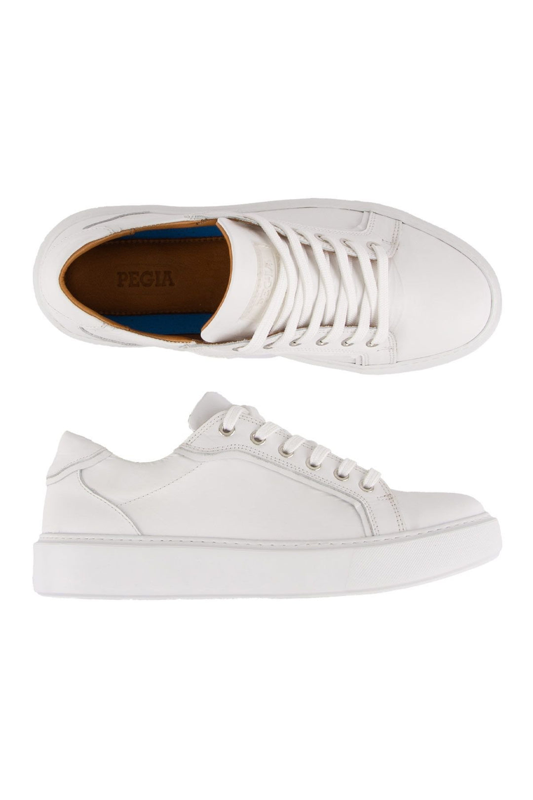 Pegia Star Genuine Leather Sneaker 500970  - White