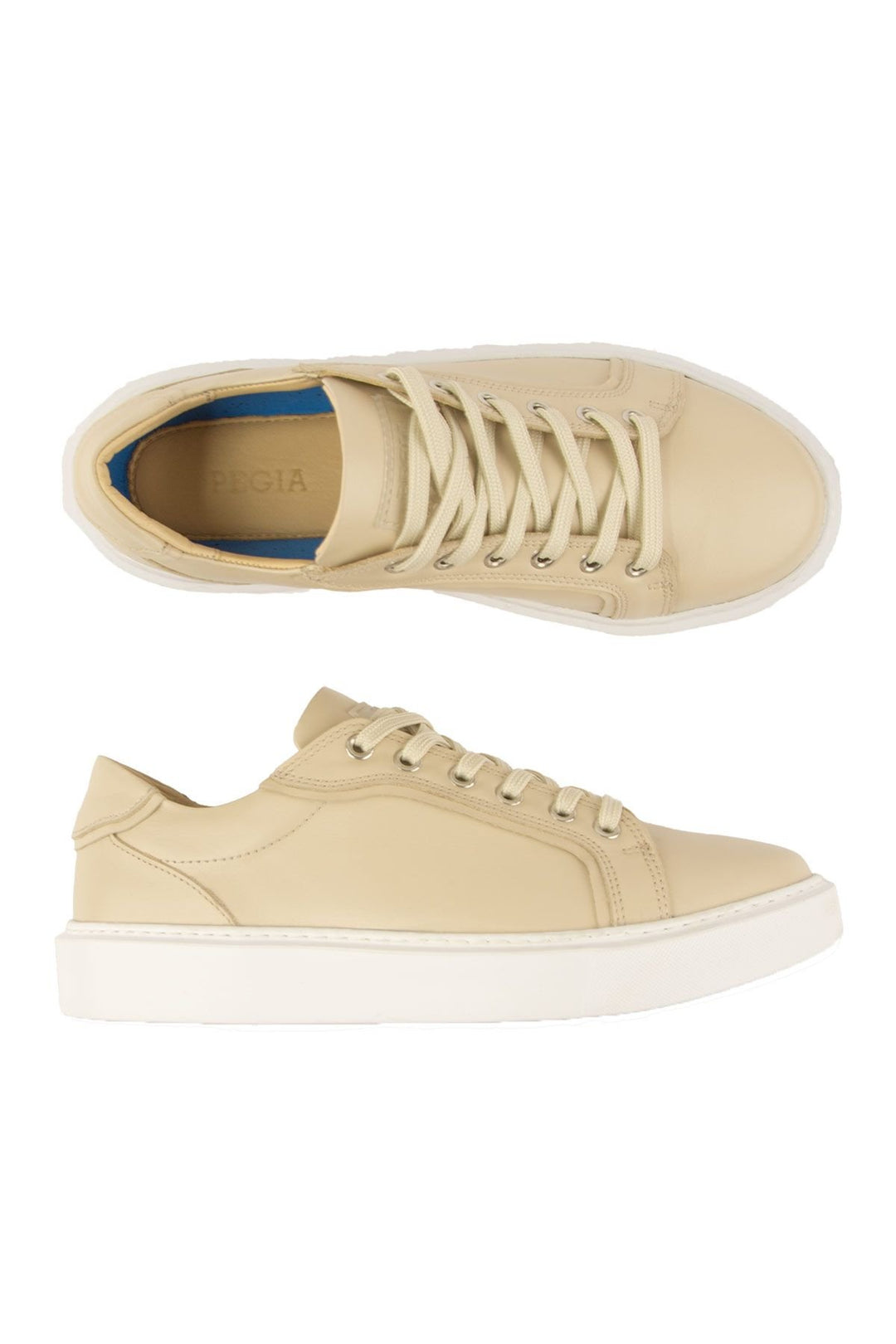 Pegia Star Genuine Leather Sneaker 500970  - Beige