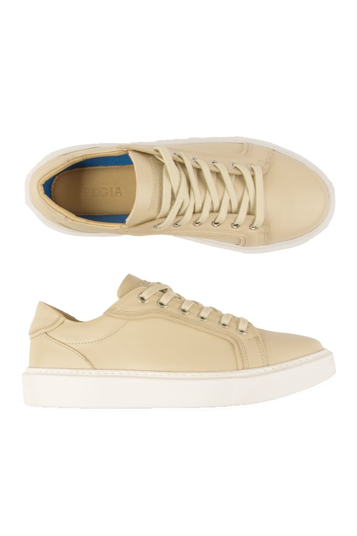 Pegia Star Genuine Leather Sneaker 500970  - Beige