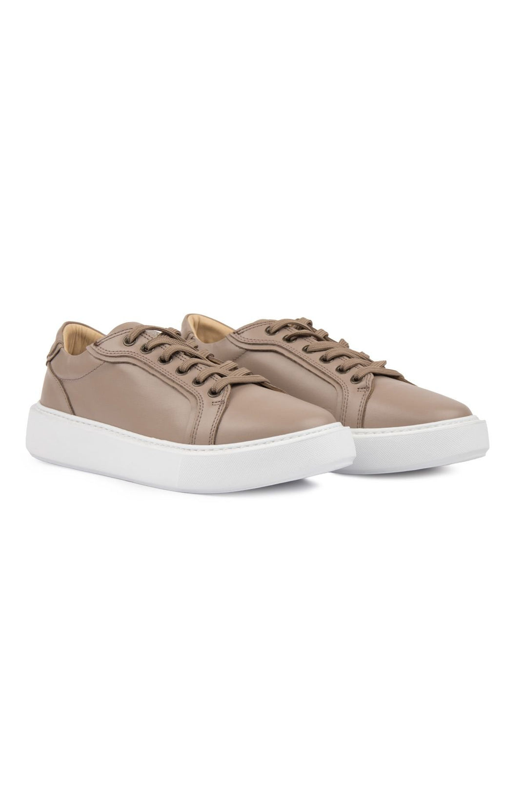 Pegia Star Genuine Leather Sneaker 500970  - Latte