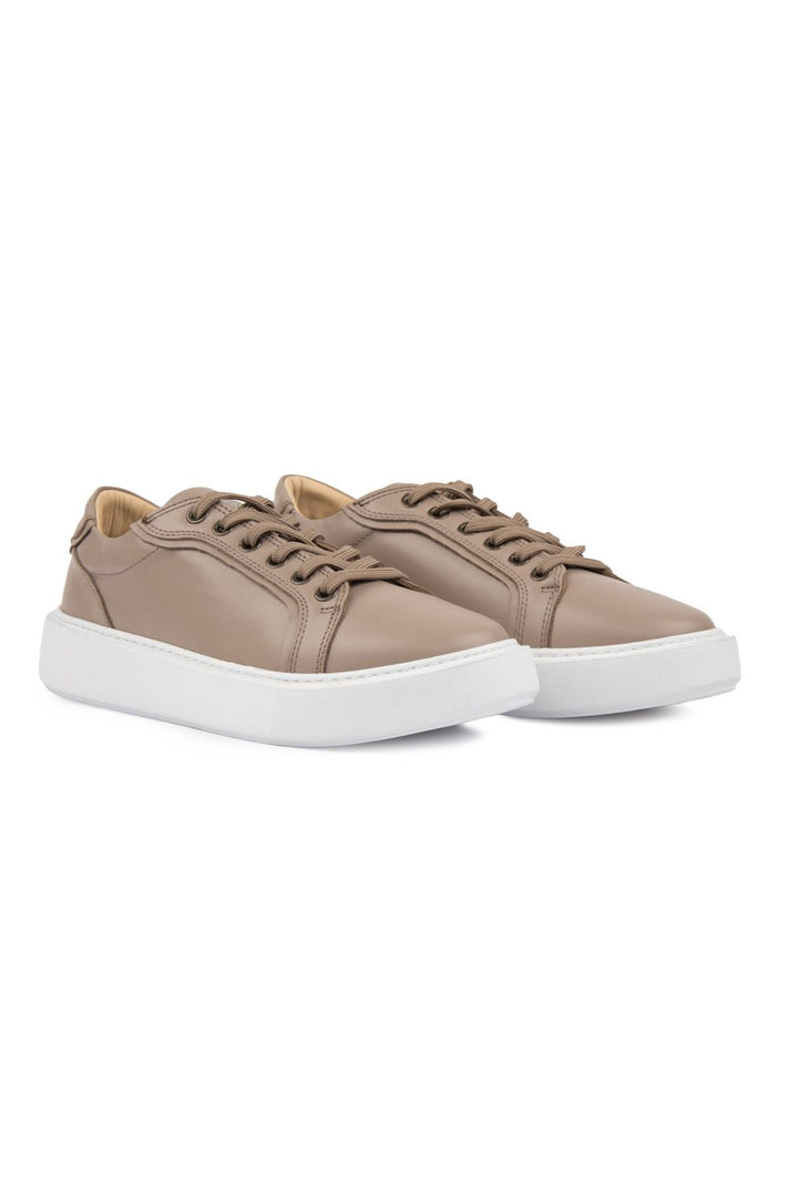 Pegia Star Genuine Leather Sneaker 500970  - Latte
