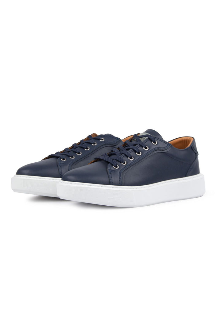 Pegia Star Genuine Leather Sneaker 500970  - Navy