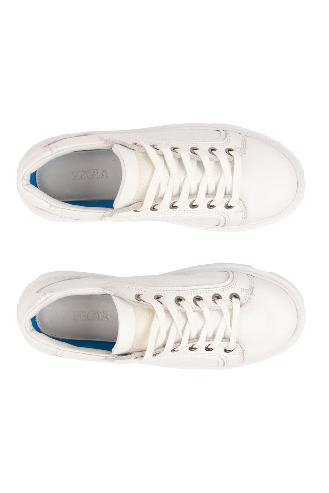 Pegia Genuine Floater Leather Sneakers 500973  - White