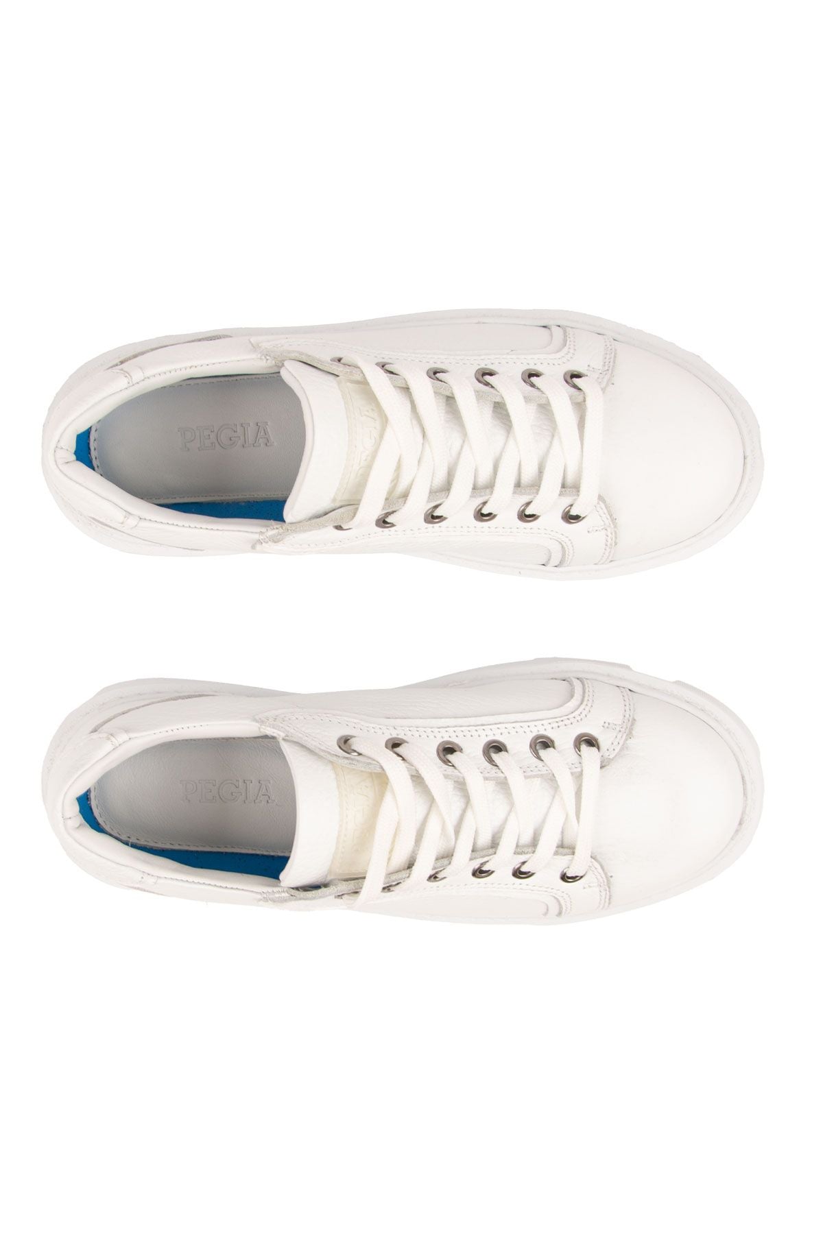Pegia Genuine Floater Leather Sneakers 500973  - White