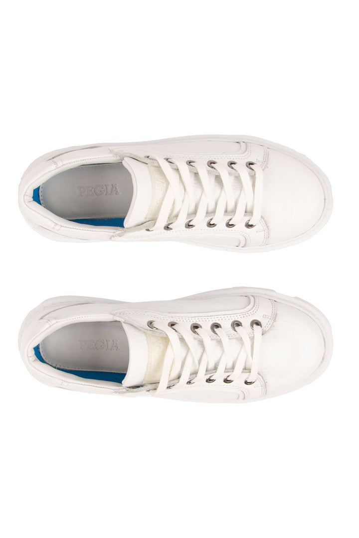 Pegia Genuine Floater Leather Sneakers 500973  - White