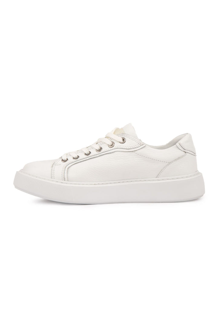 Pegia Genuine Floater Leather Sneakers 500973  - White