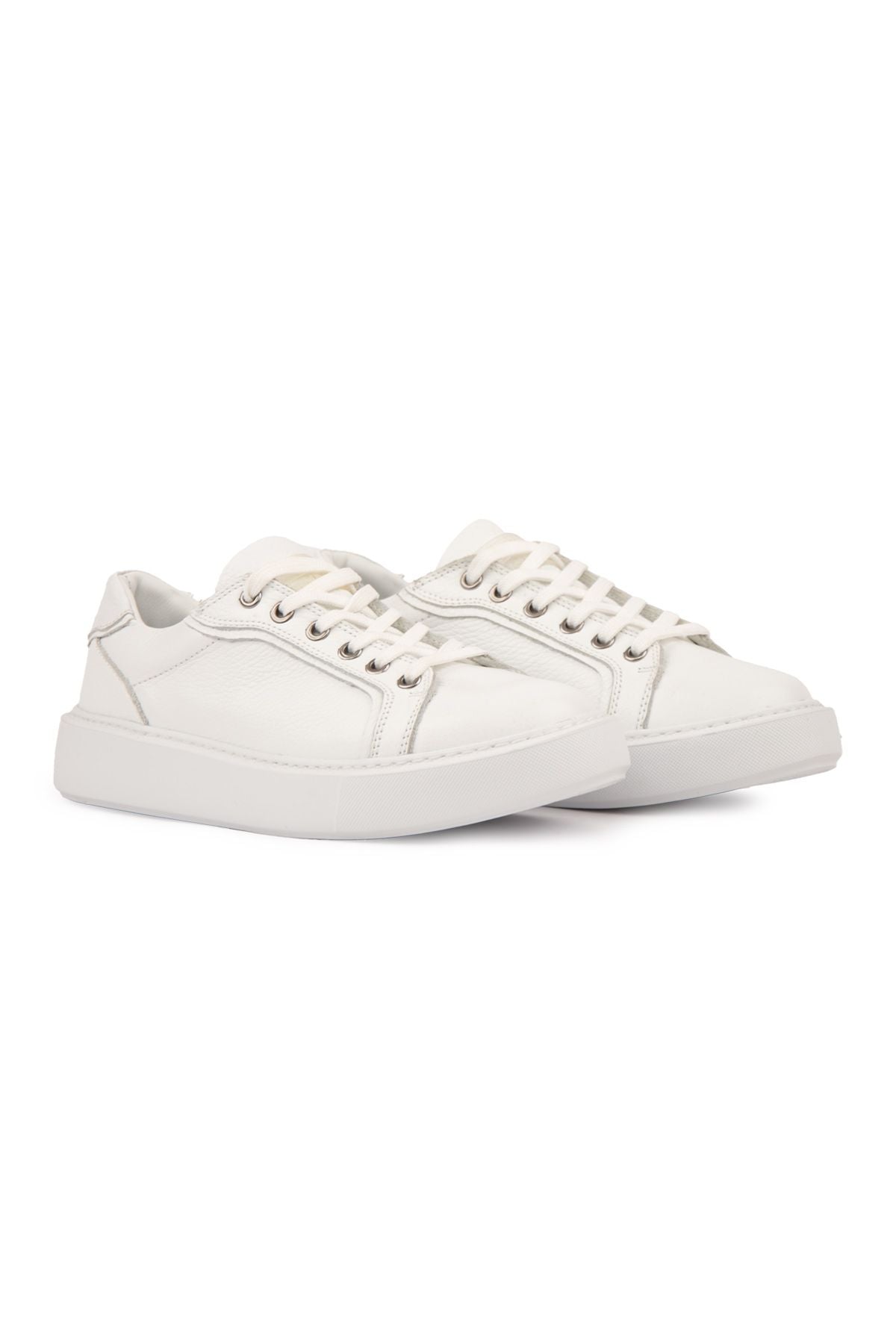 Pegia Genuine Floater Leather Sneakers 500973  - White