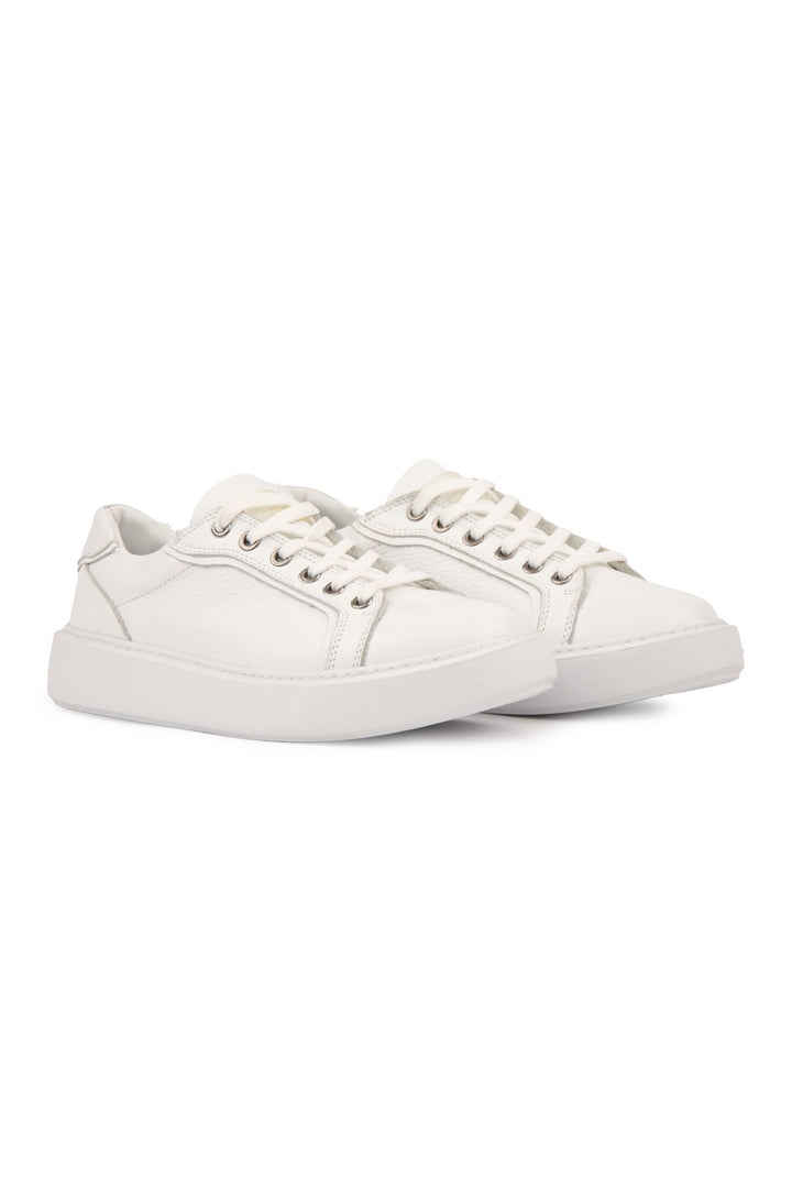 Pegia Genuine Floater Leather Sneakers 500973  - White