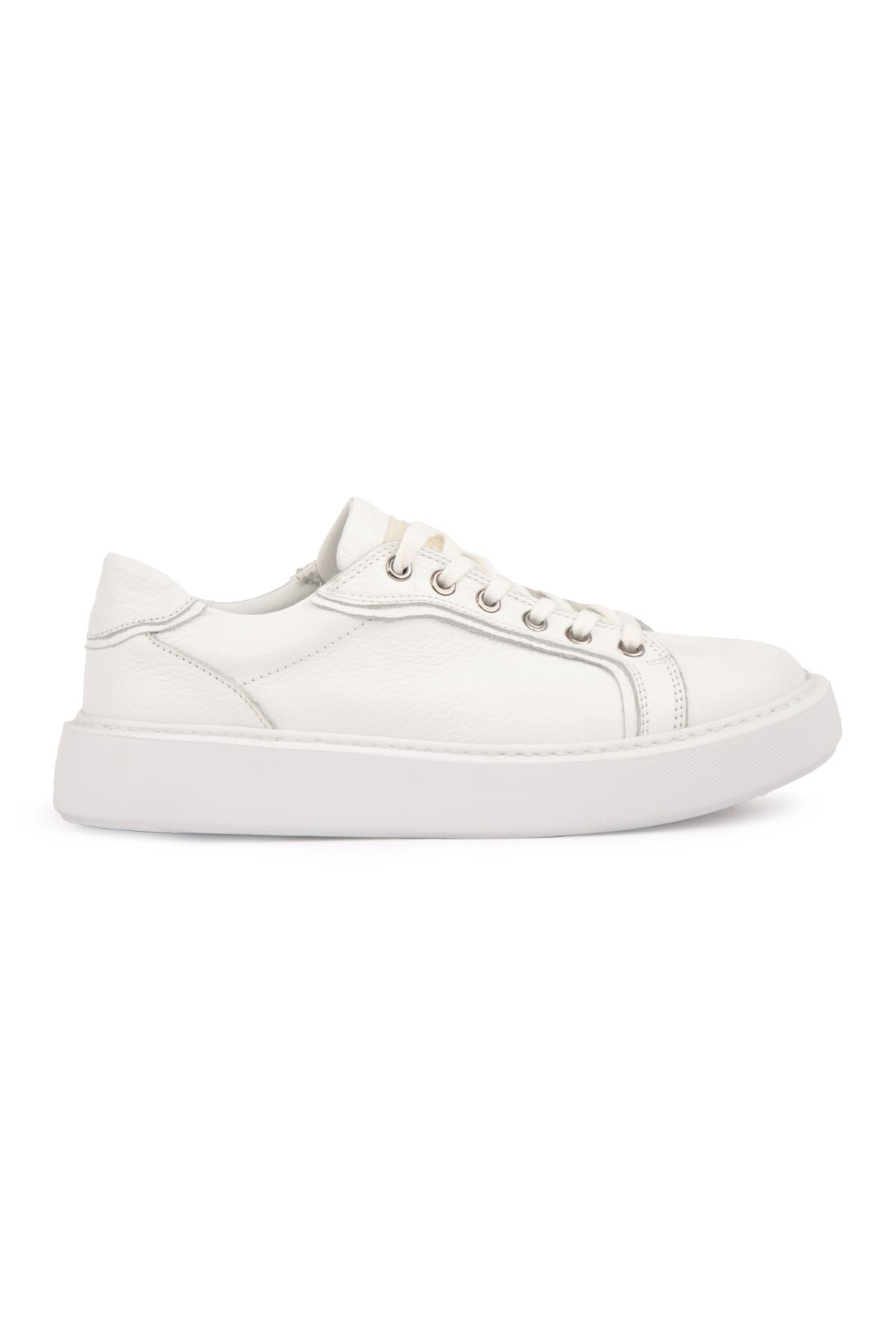 Pegia Genuine Floater Leather Sneakers 500973  - White