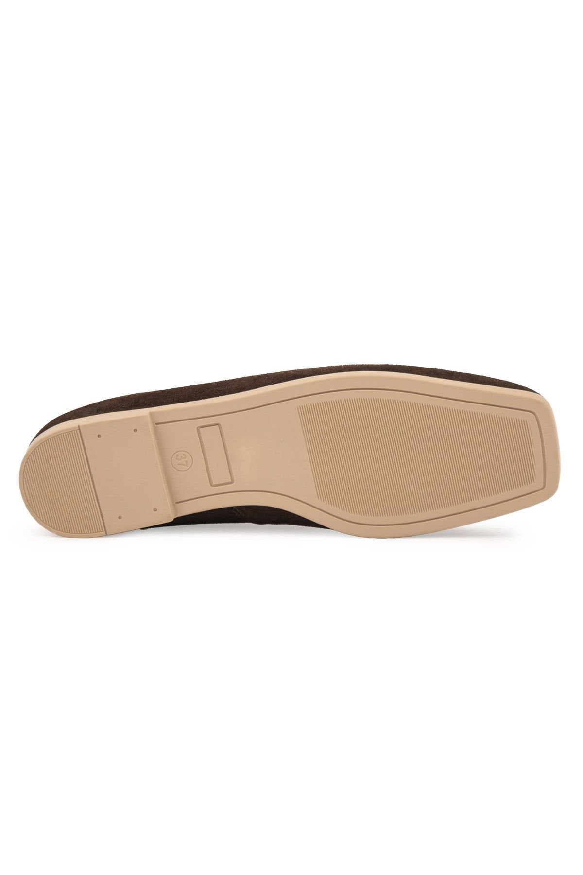 Pegia Suede Bow Women's Ballet Flats DG6066  - Choco