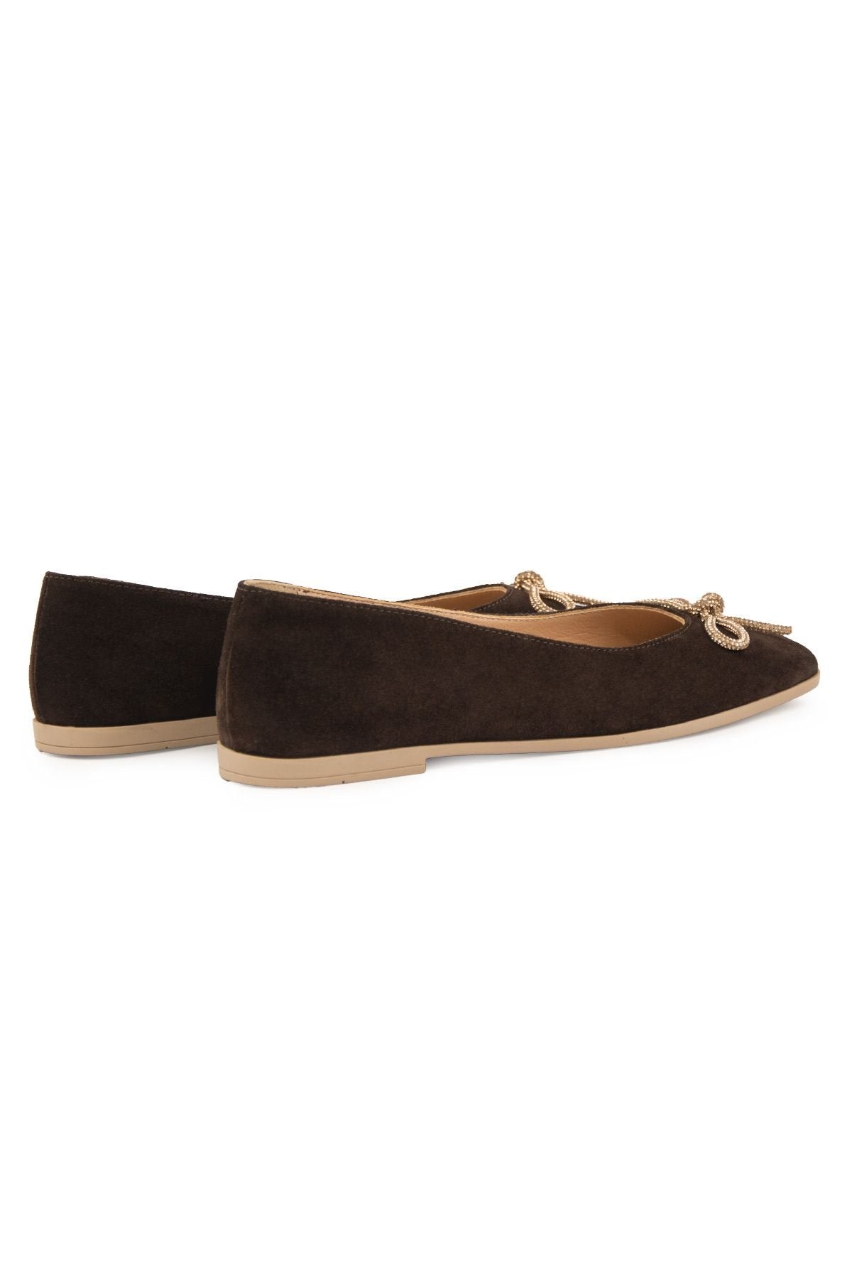Pegia Suede Bow Women's Ballet Flats DG6066  - Choco