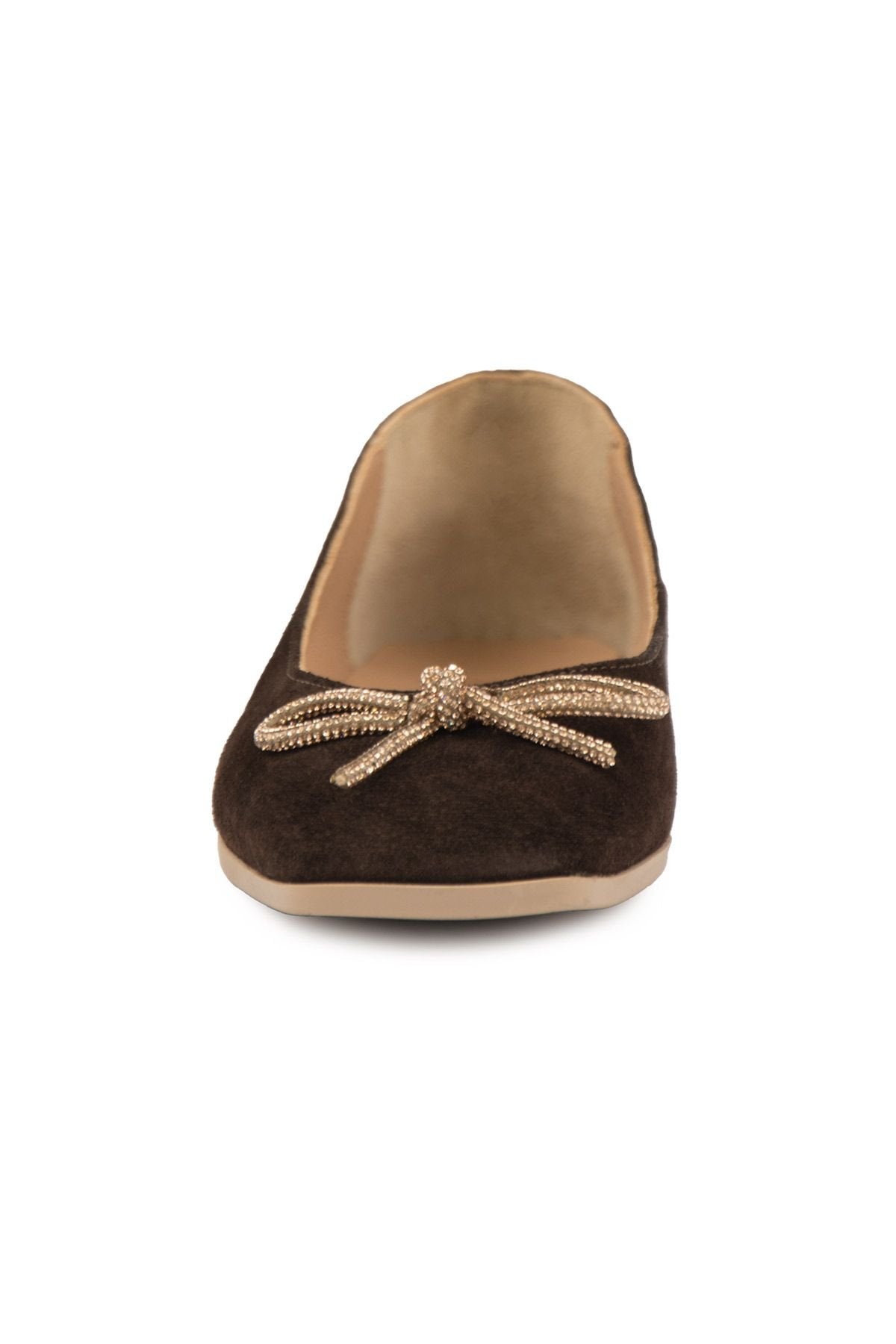 Pegia Suede Bow Women's Ballet Flats DG6066  - Choco