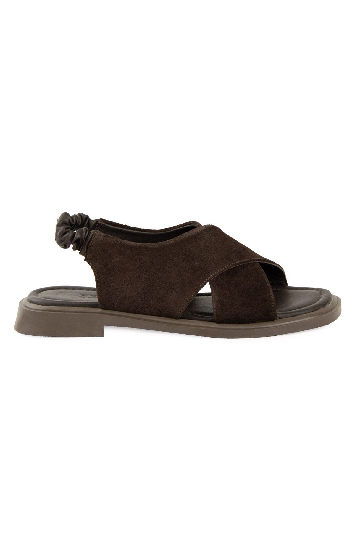 Pegia Genuine Suede Crossband Women's Sandal DG6080  - Choco