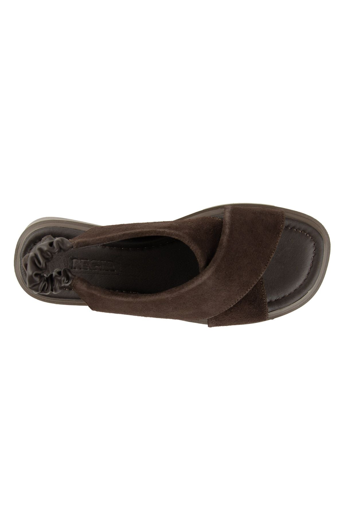Pegia Genuine Suede Crossband Women's Sandal DG6080  - Choco
