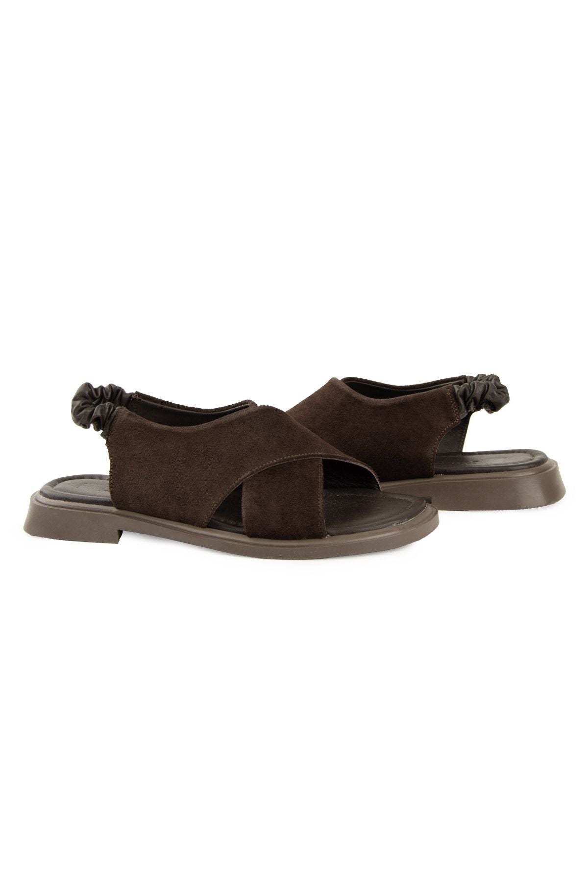 Pegia Genuine Suede Crossband Women's Sandal DG6080  - Choco