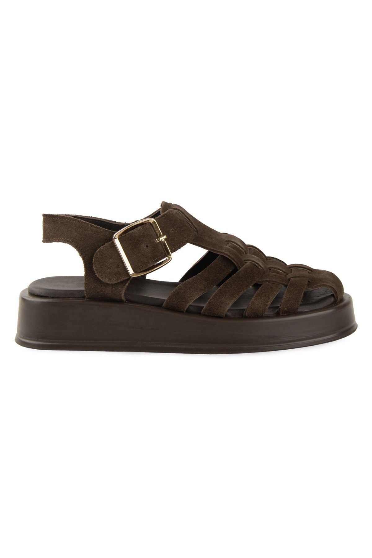 Pegia Genuine Suede Woven Women's Sandal DG6095  - Choco