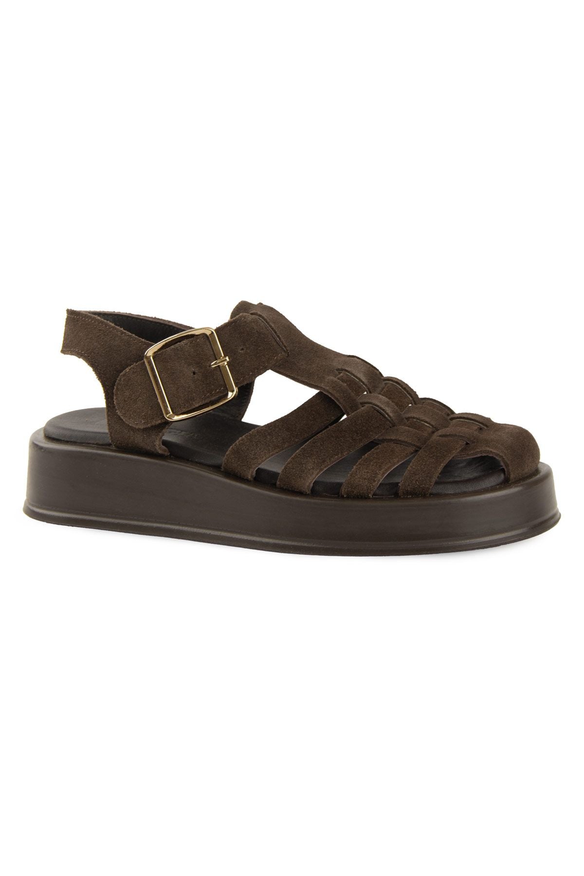 Pegia Genuine Suede Woven Women's Sandal DG6095  - Choco