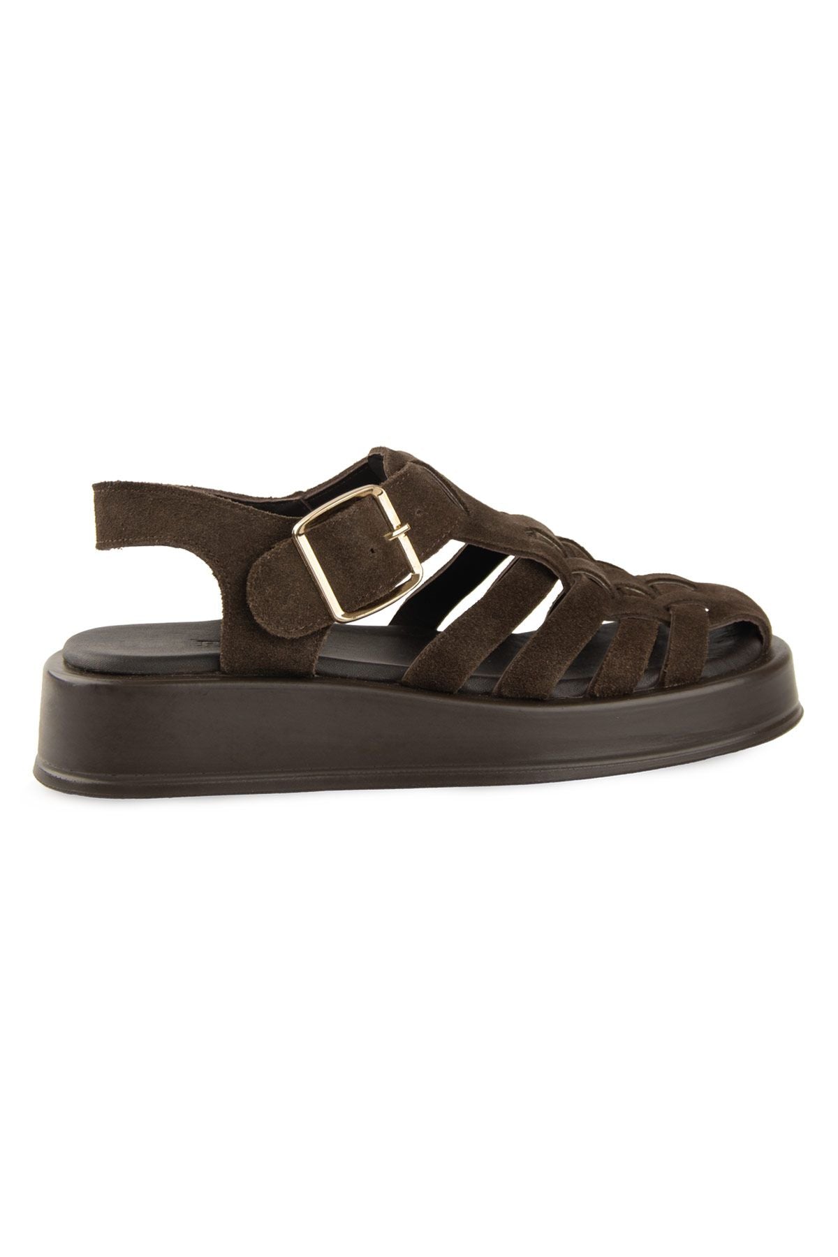 Pegia Genuine Suede Woven Women's Sandal DG6095  - Choco
