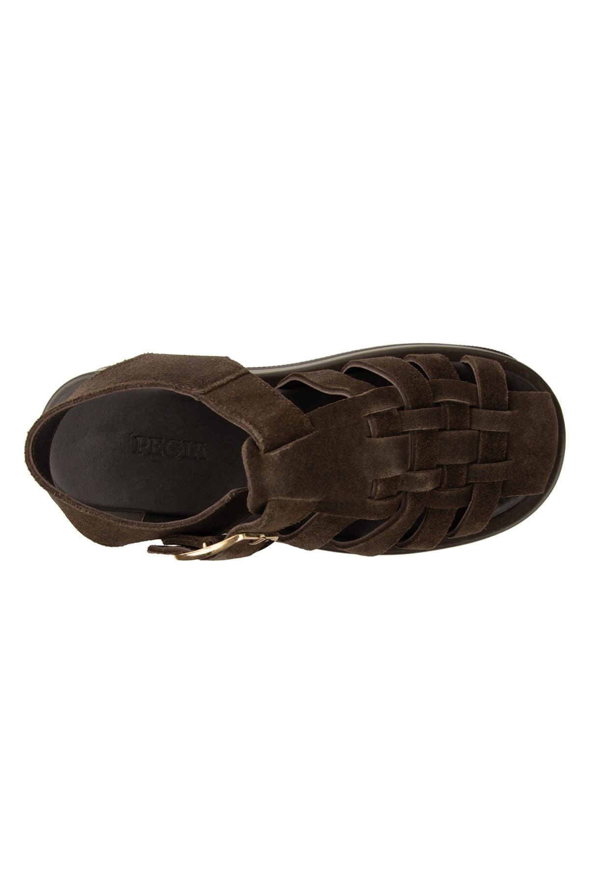 Pegia Genuine Suede Woven Women's Sandal DG6095  - Choco