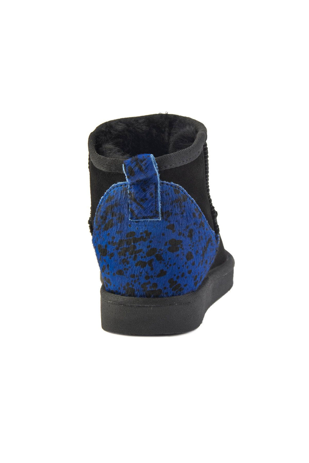 Pegia Heel Detailed Sheepskin Mini Boots 191142  - Blue
