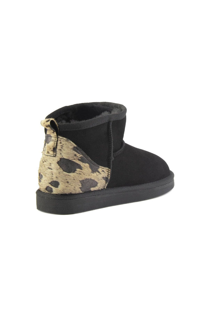 Pegia Heel Detailed Sheepskin Mini Boots 191142  - Beige