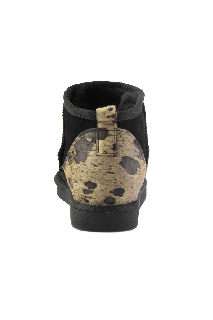 Pegia Heel Detailed Sheepskin Mini Boots 191142  - Beige