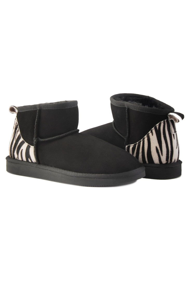 Pegia Heel Detailed Sheepskin Mini Boots 191142  - Ivory