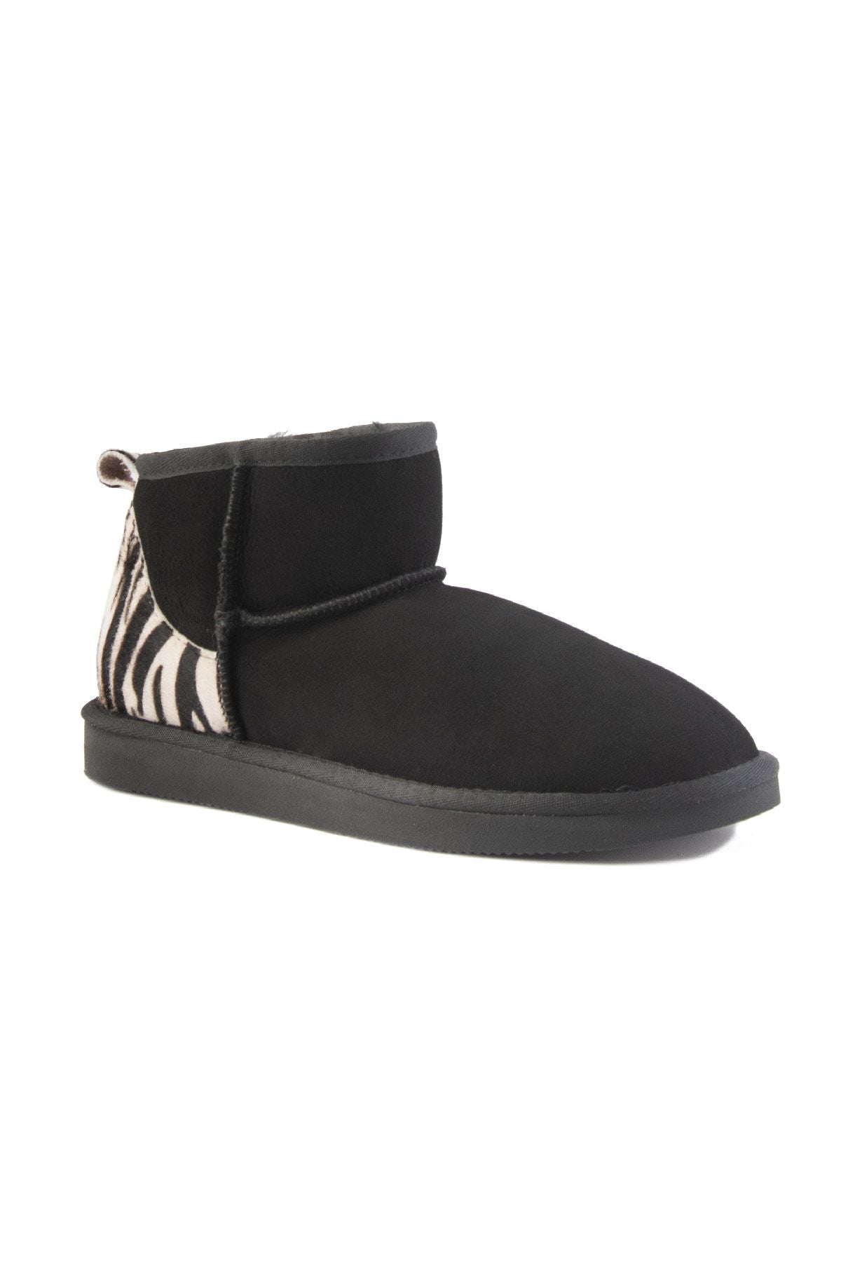 Pegia Heel Detailed Sheepskin Mini Boots 191142  - Ivory