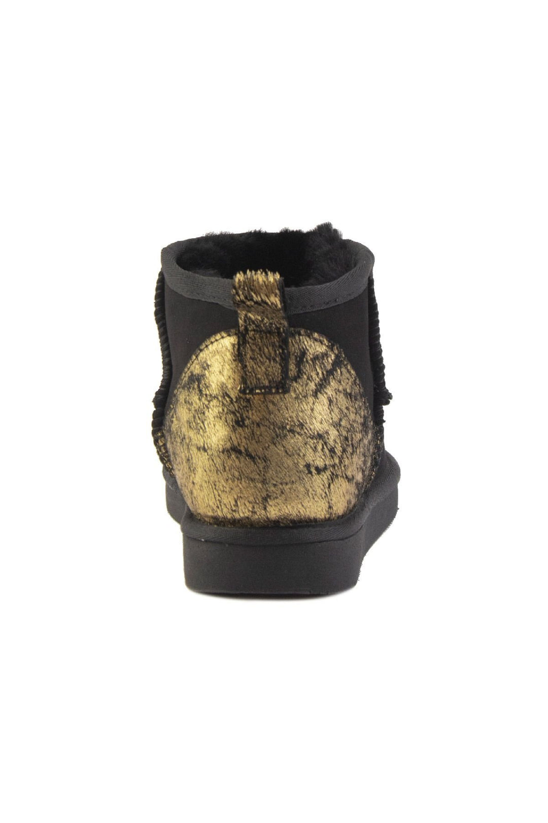 Pegia Heel Detailed Sheepskin Mini Boots 191142  - Gold