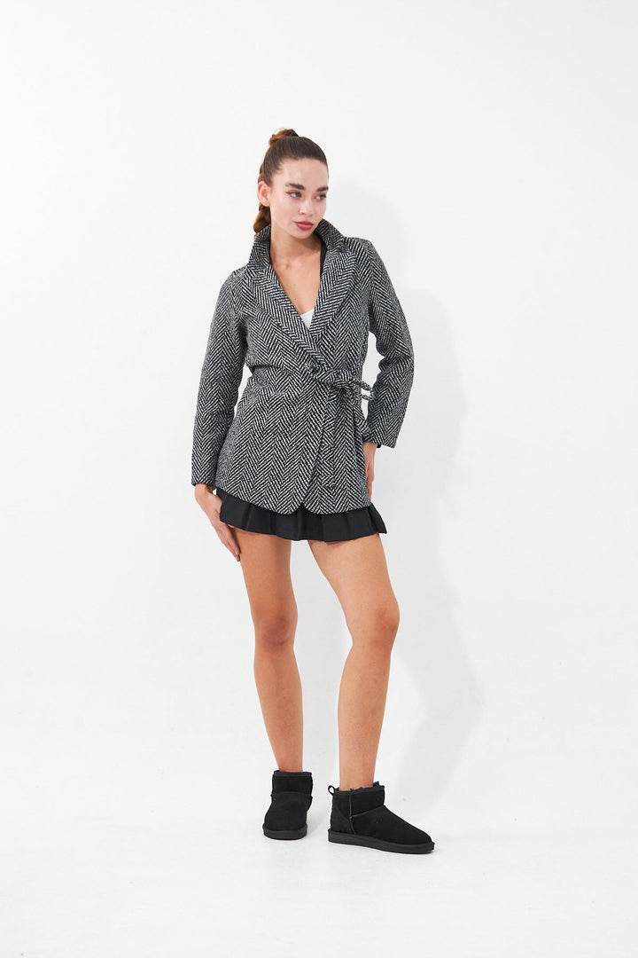 Pegia Heel Detailed Sheepskin Mini Boots 191142  - Black