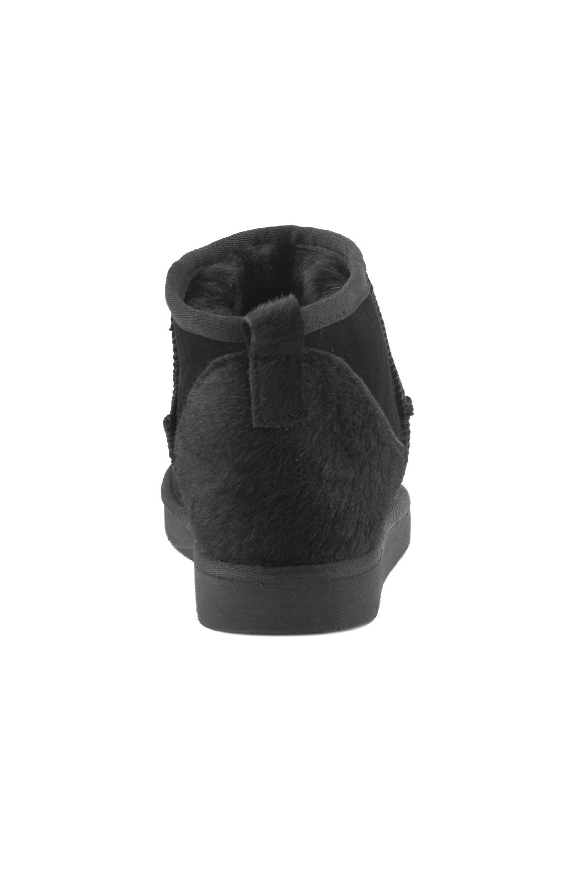 Pegia Heel Detailed Sheepskin Mini Boots 191143  - Black