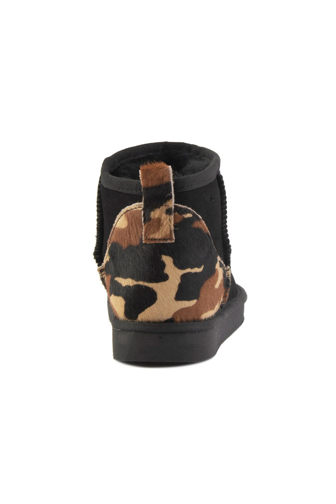 Pegia Heel Detailed Sheepskin Mini Boots 191143  - Choco