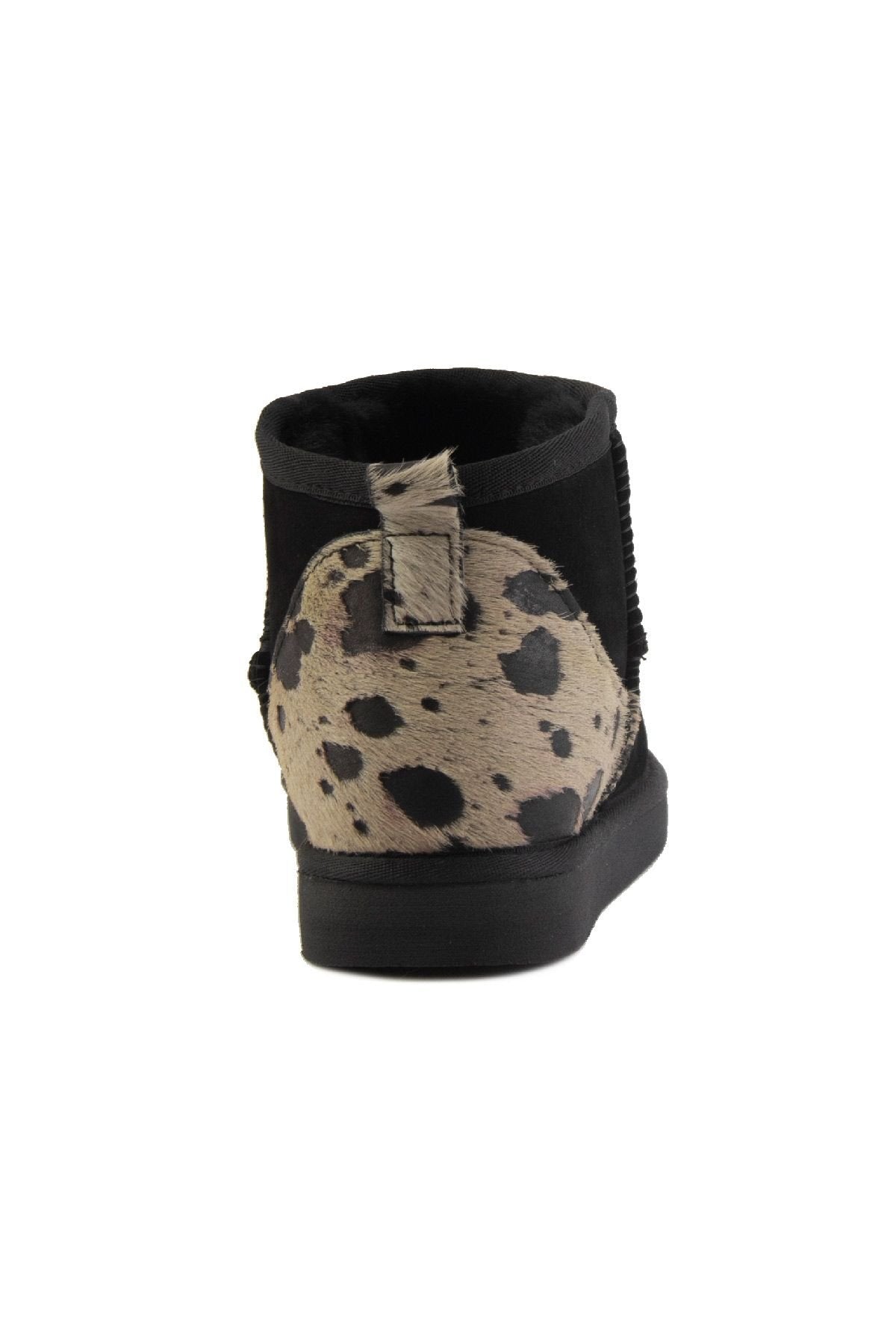 Pegia Heel Detailed Sheepskin Mini Boots 191143  - Beige