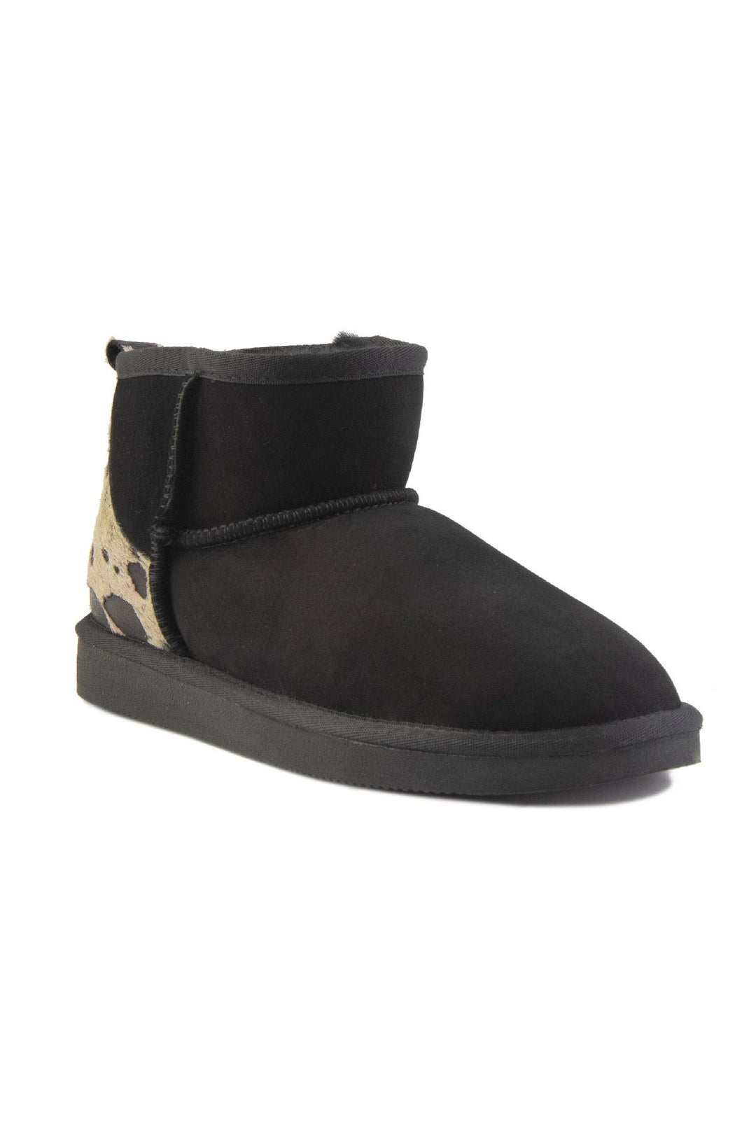 Pegia Heel Detailed Sheepskin Mini Boots 191143  - Beige