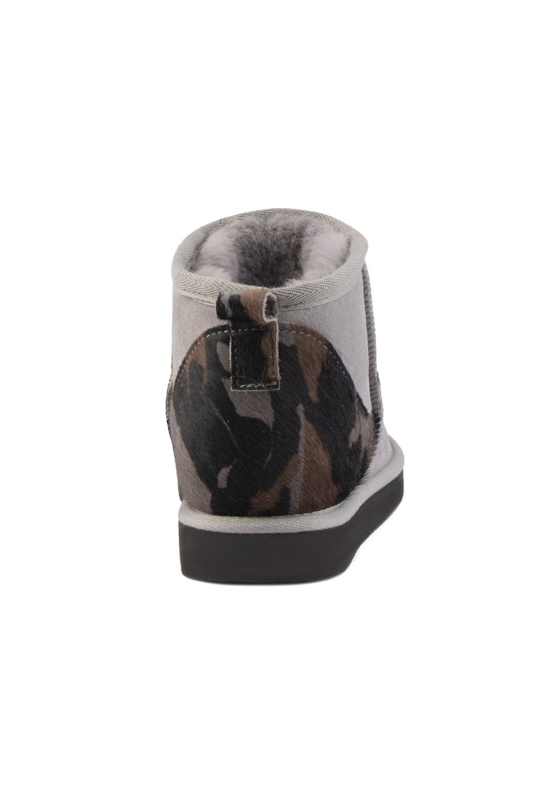 Pegia Heel Detailed Sheepskin Mini Boots 191143  - Grey