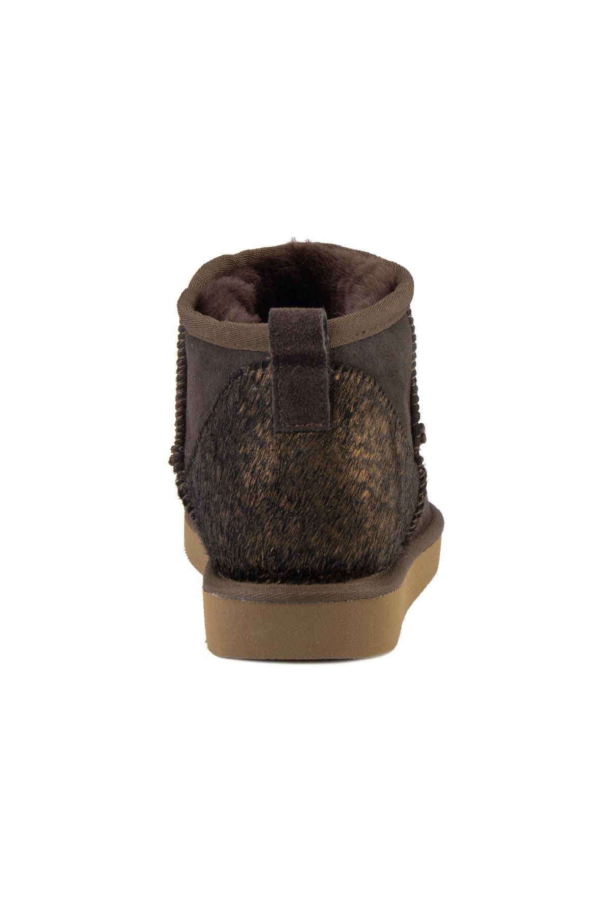 Pegia Heel Detailed Sheepskin Mini Boots 191143  - Copper