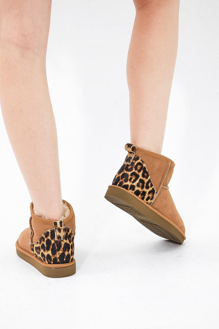 Pegia Sheepskin Mini Boots 191146  - Chestnut