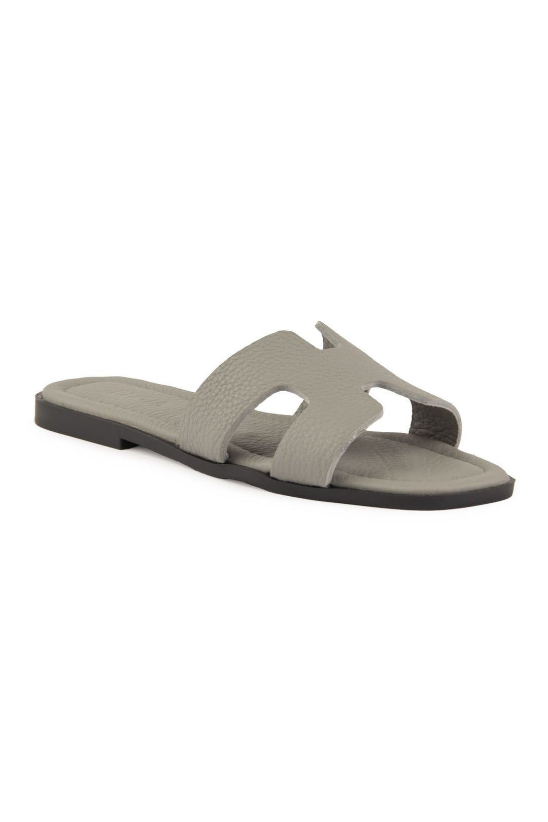 Pegia Vibe Women Leather Slippers 215540  - Grey