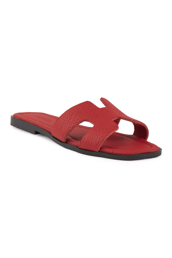 Pegia Vibe Women Leather Slippers 215540  - Red