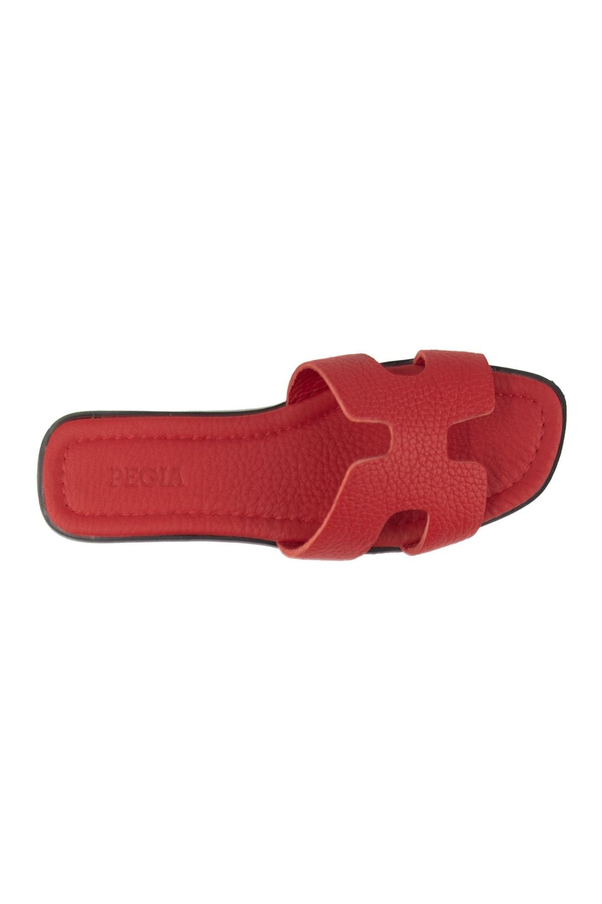 Pegia Vibe Women Leather Slippers 215540  - Red