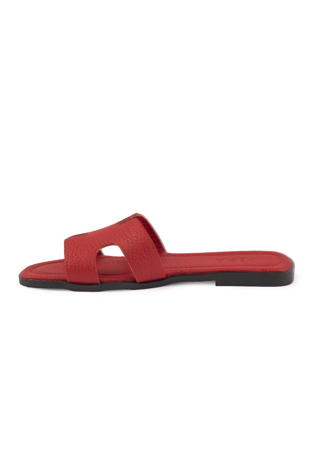 Pegia Vibe Women Leather Slippers 215540  - Red