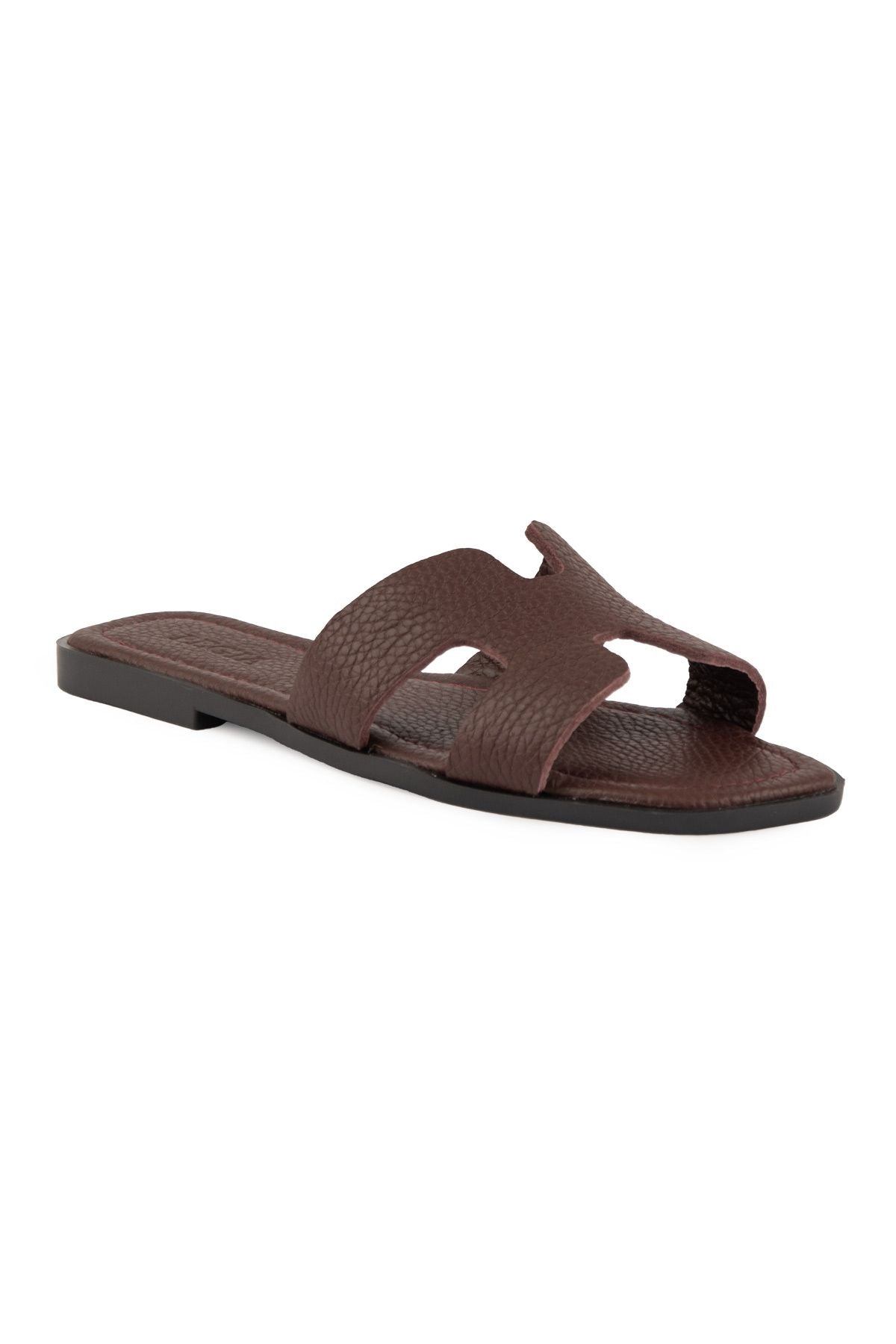 Pegia Vibe Women Leather Slippers 215540  - Burgundy