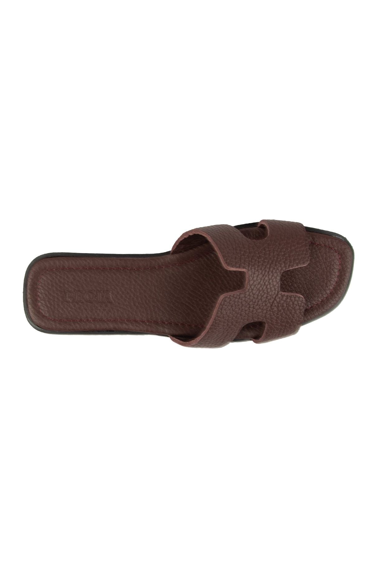 Pegia Vibe Women Leather Slippers 215540  - Burgundy