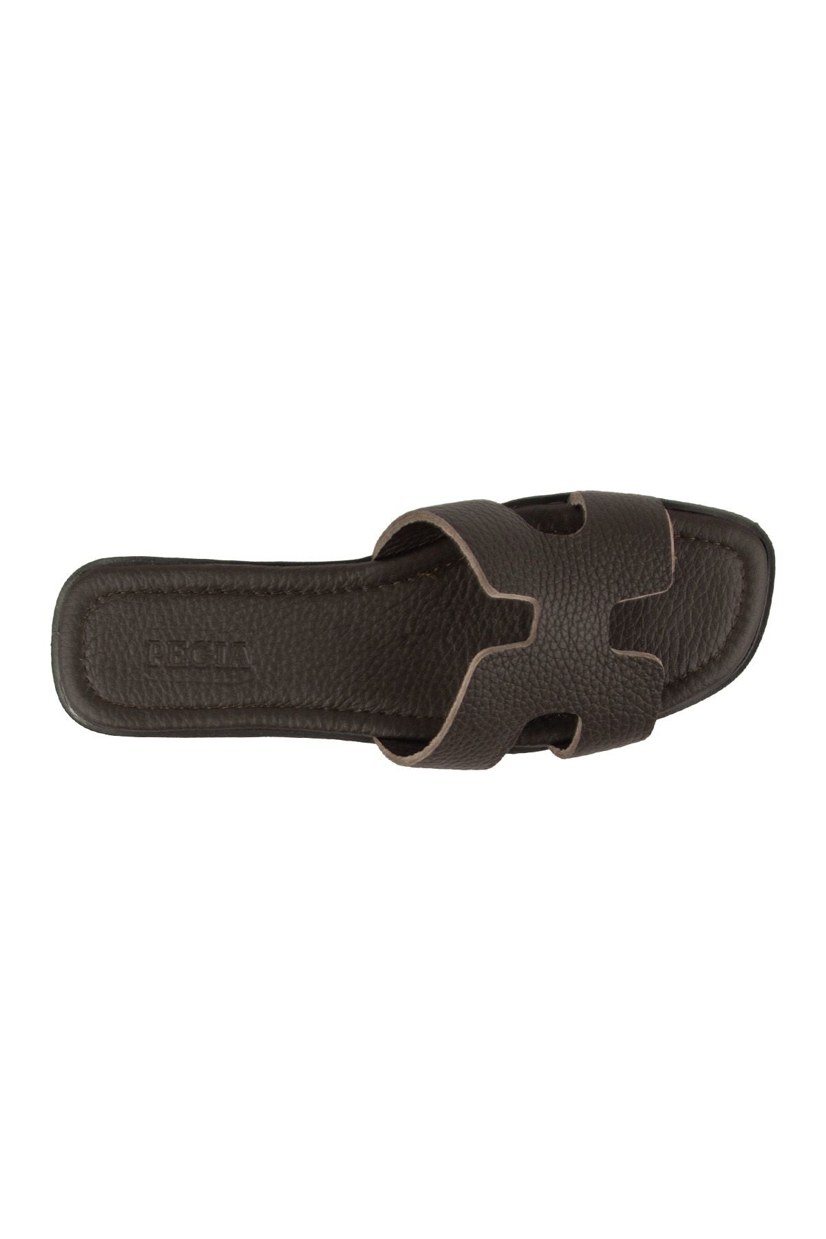 Pegia Vibe Women Leather Slippers 215540  - Choco