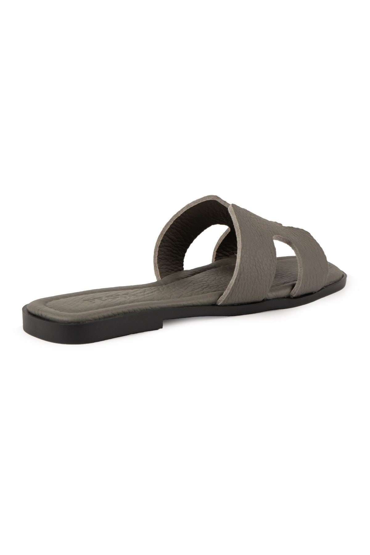 Pegia Vibe Women Leather Slippers 215540  - Charcoal