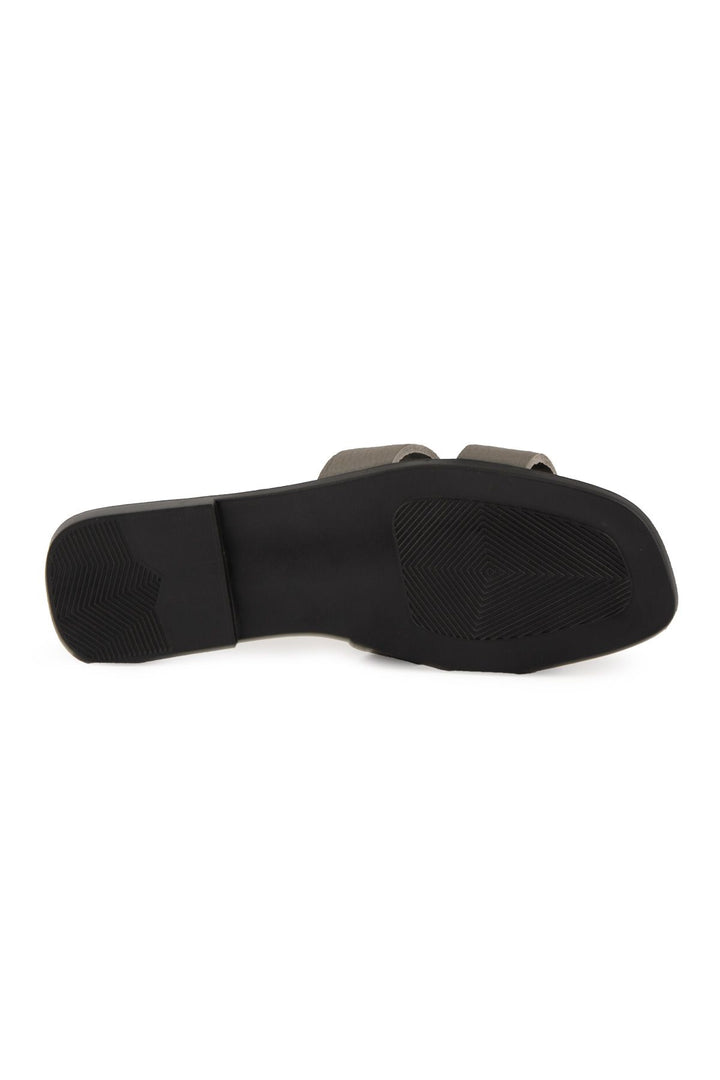 Pegia Vibe Women Leather Slippers 215540  - Charcoal