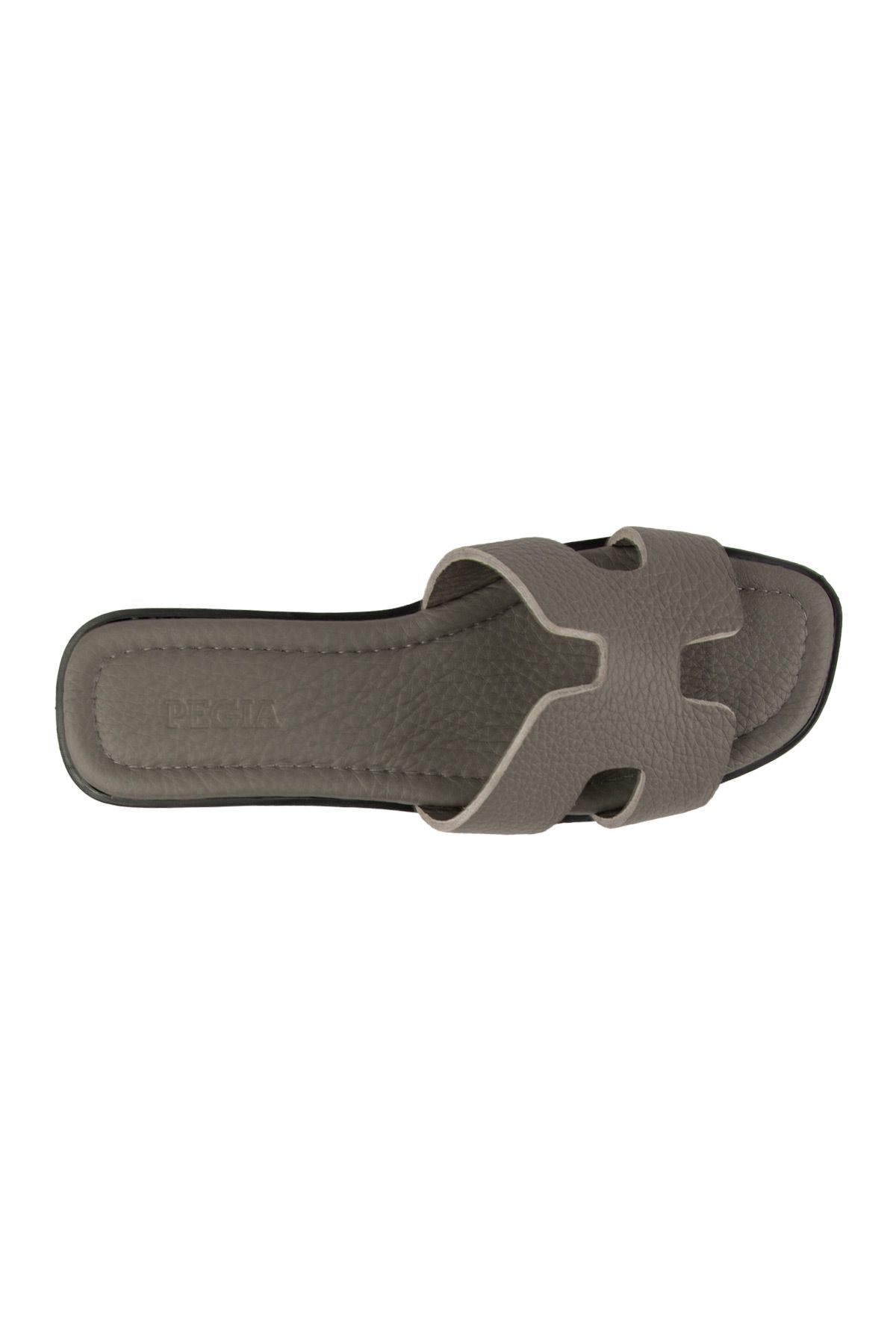 Pegia Vibe Women Leather Slippers 215540  - Charcoal