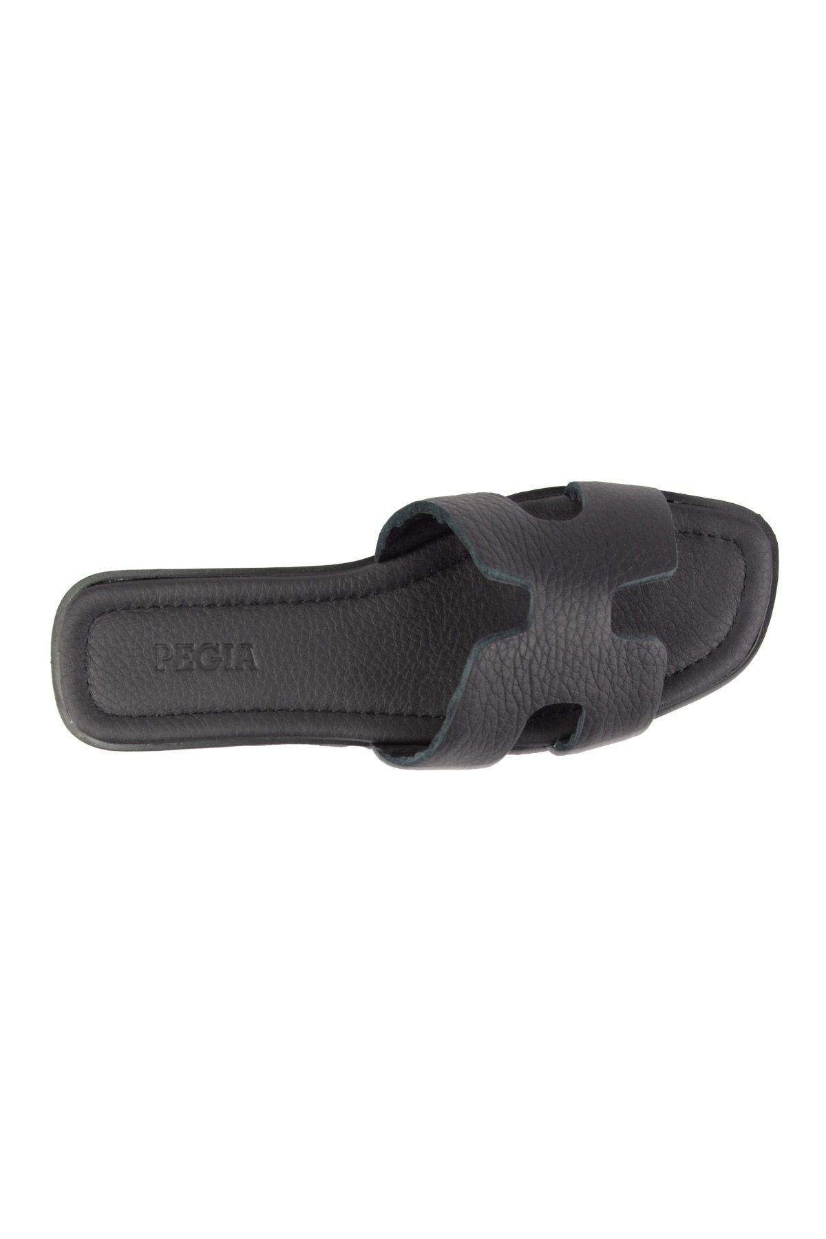 Pegia Vibe Women Leather Slippers 215540  - Black
