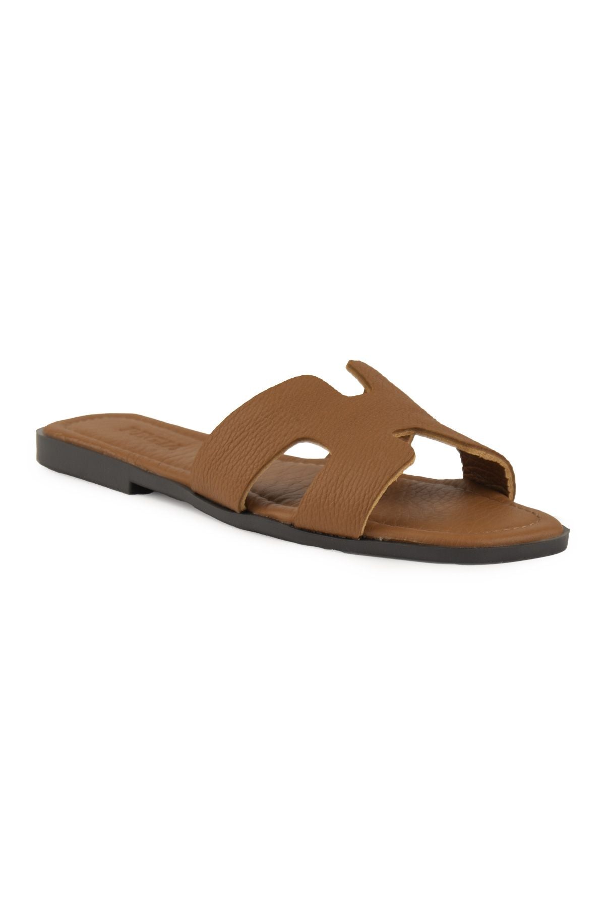 Pegia Vibe Women Leather Slippers 215540  - Chestnut